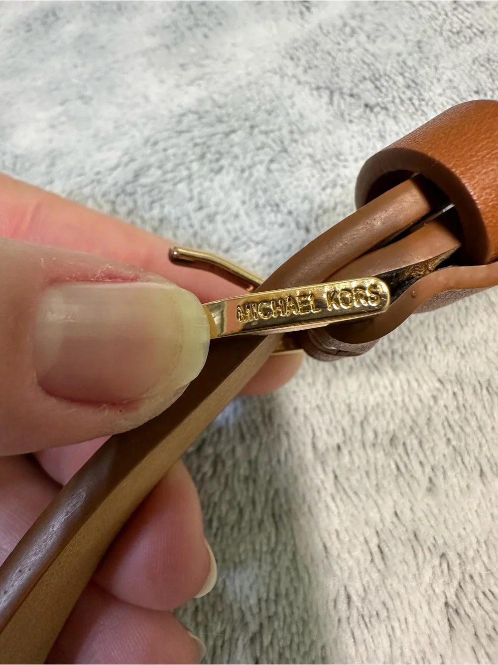 Michael Kors Signature Logo belt bag in Beige and Brown